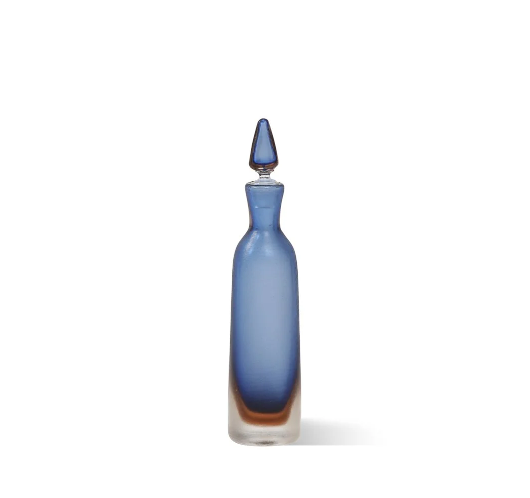 Inciso Glass Bottle with Stopper by Paolo Venini