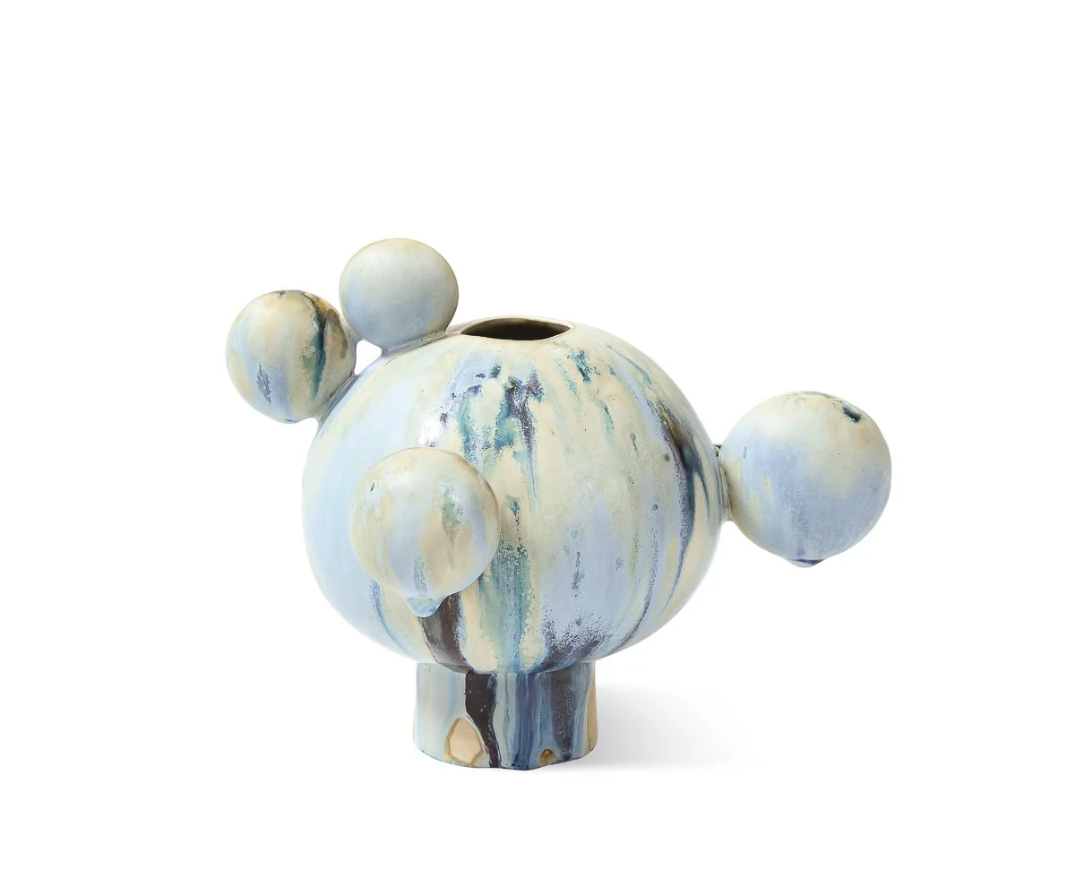 Vernal Blue Porcelain Vase 1 by Robbie Heidinger