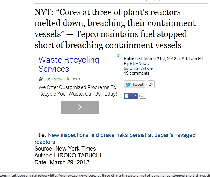 NYT “Cores at three of plant’s reactors melted down, breaching their containment vessels.jpg