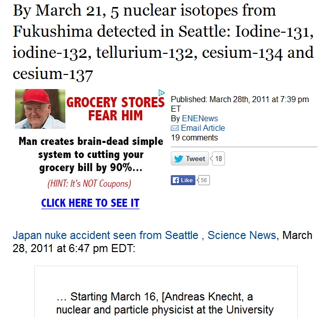By March 21, 5 nuclear isotopes from Fukushima detected in Seattle Iodine-131, iodine-132, tellurium-132, cesium-134 and cesium-137.jpg