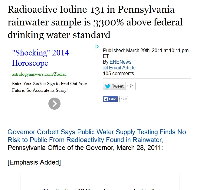v Radioactive Iodine-131 in Pennsylvania rainwater sample is 3300% above federal drinking water standard.jpg
