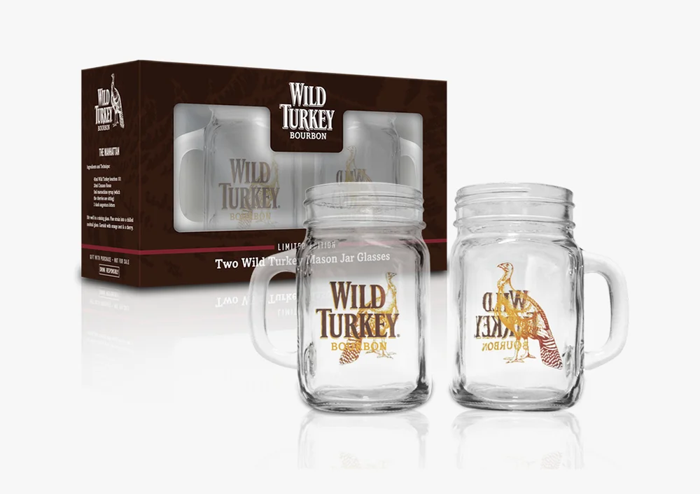 Wild Turkey Mason Jar Glasses