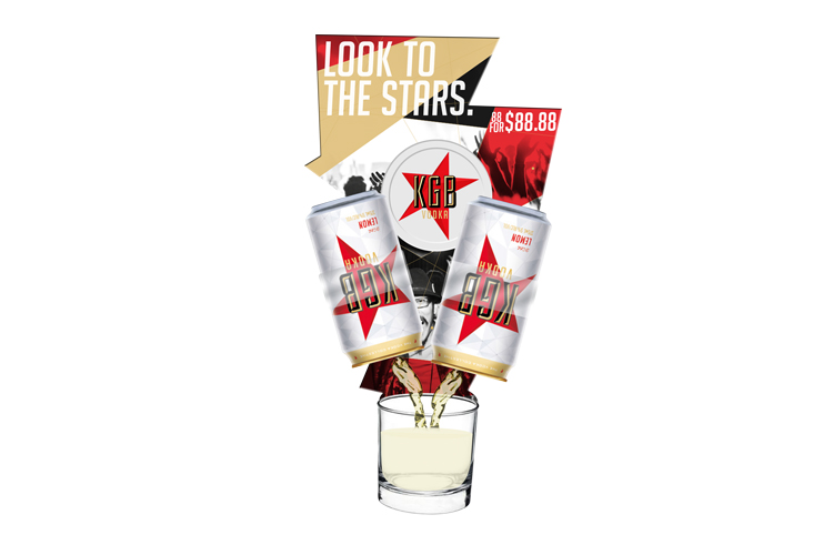 PRODUCT DETAIL: KGB Vodka Fridge Suction Display Unit