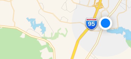 That little blue dot is me, by myself, at my house, without pants.