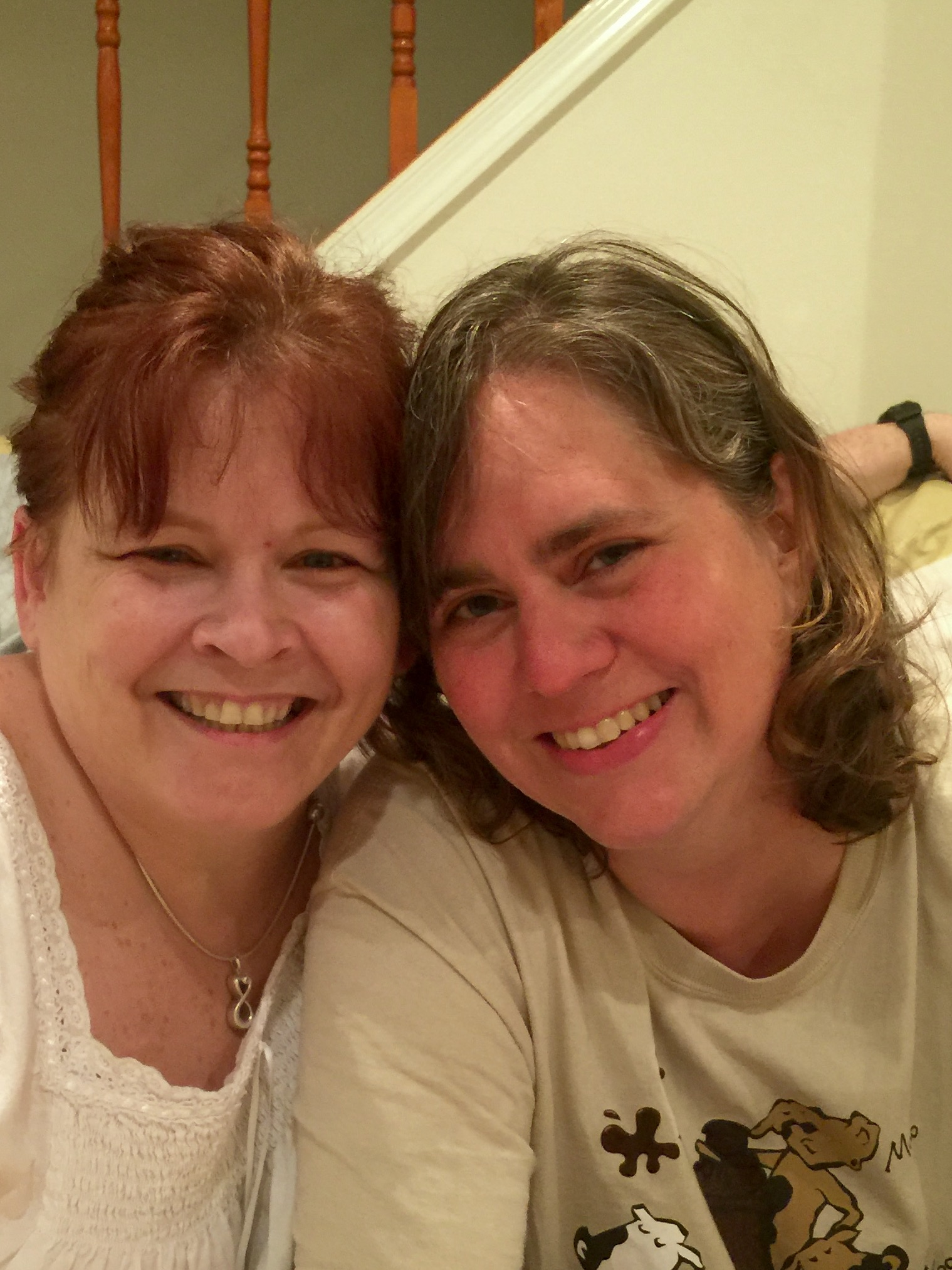 That's my wife, and my girlfriend, and if you look really closely, me sitting behind them (See my arm?)