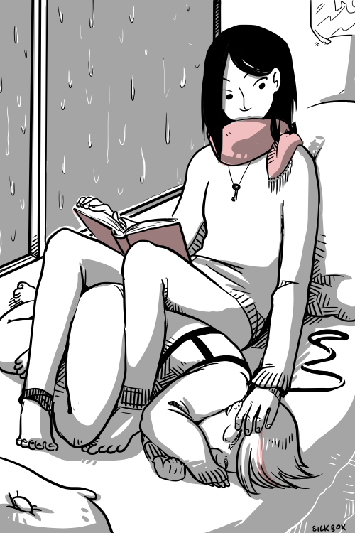 Reading on a rainy day