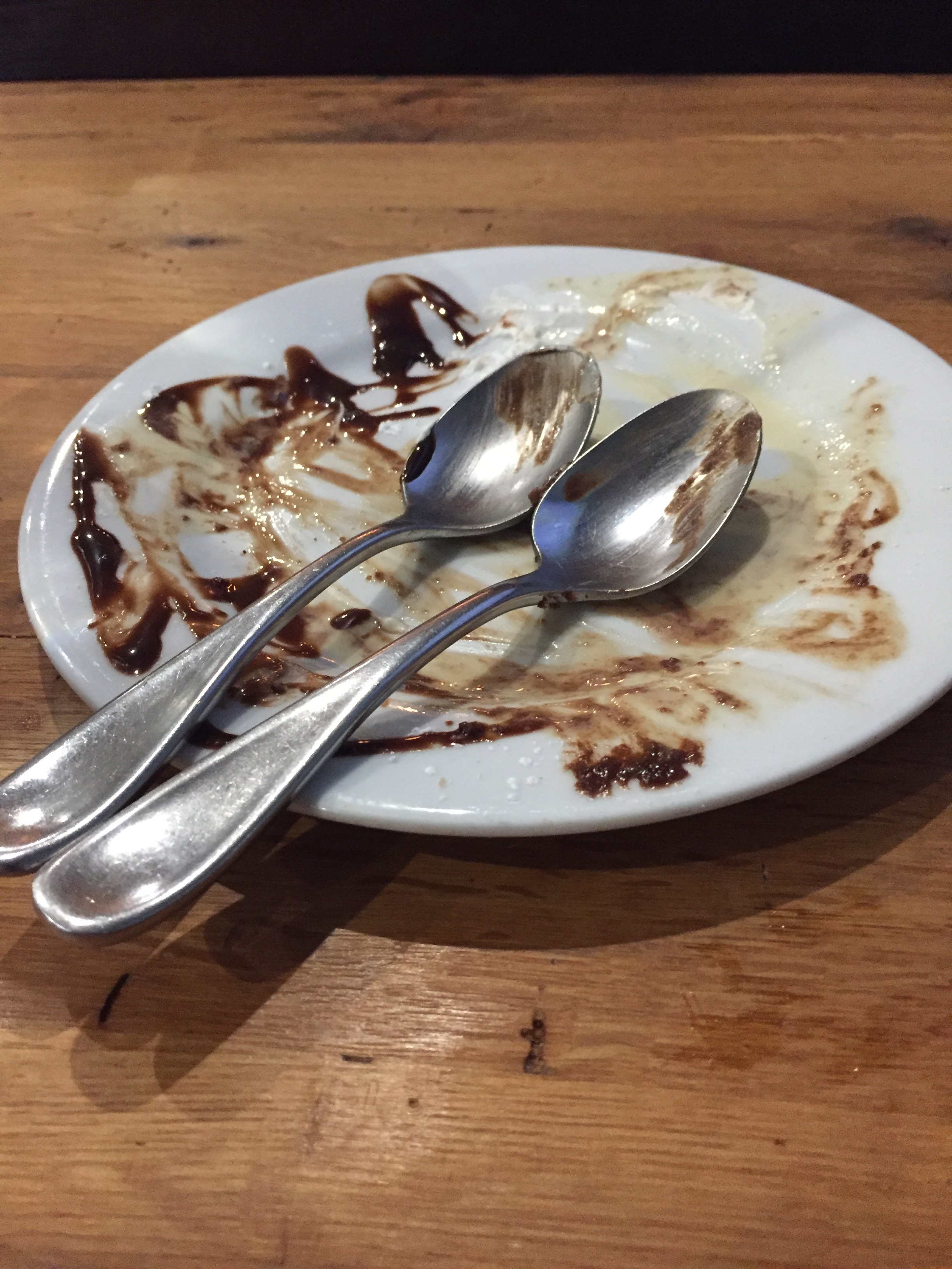 The sweet remains of our actual dessert.