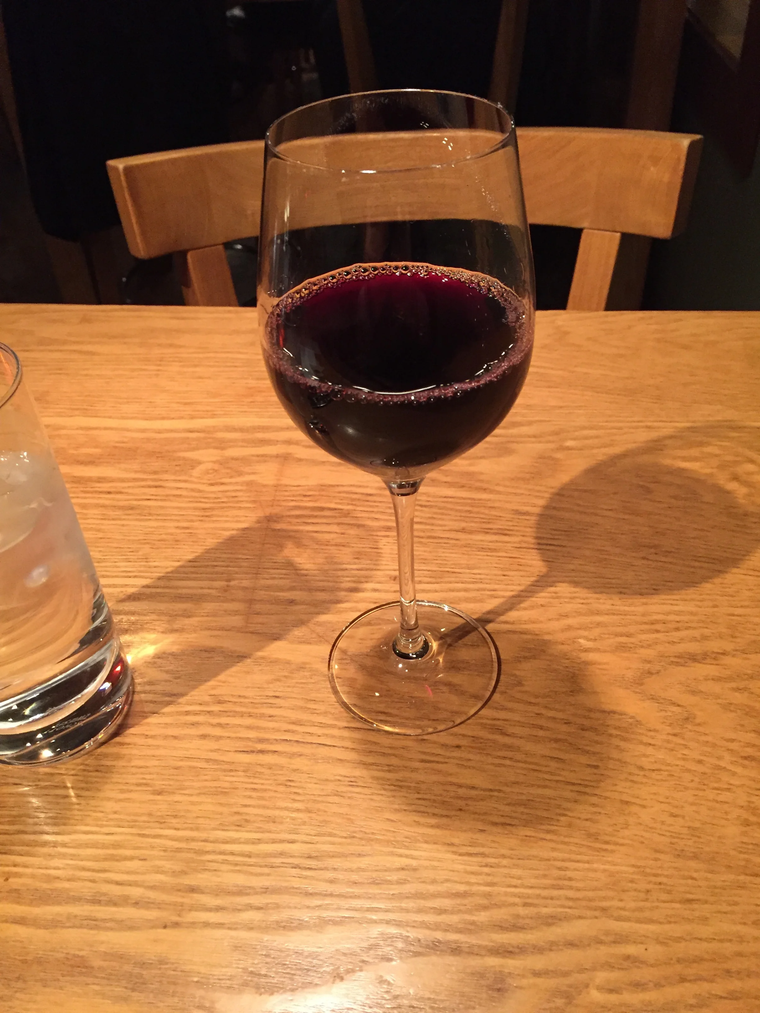A delightful glass of shiraz.