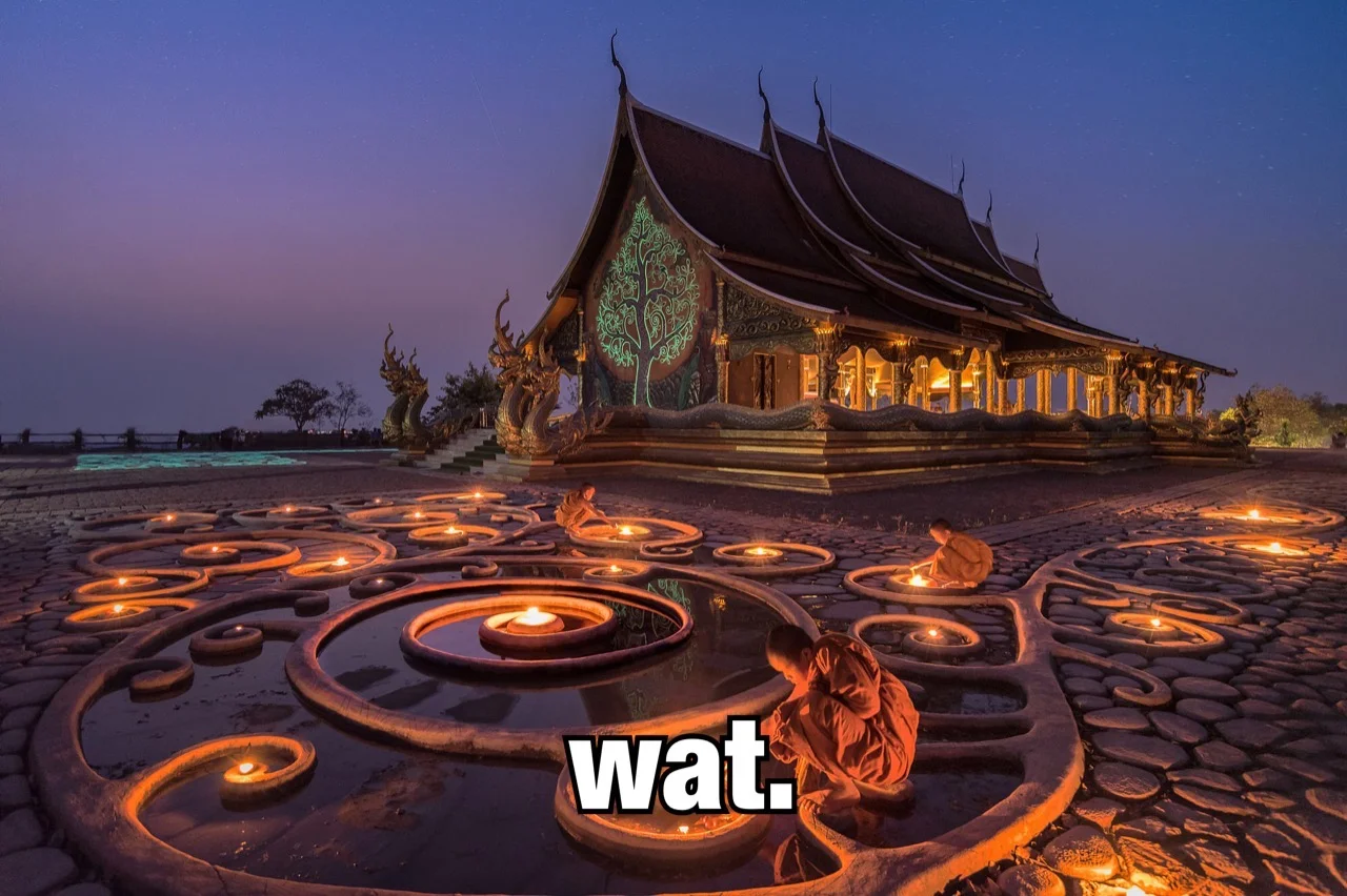 It's a buddhist temple... and a pun!