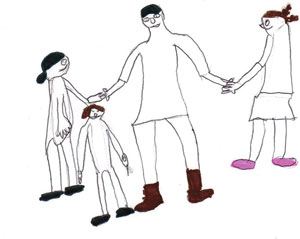 I didn't draw this - and it's not the right number of kids, but it's got the general idea right. My poly family is a family!
