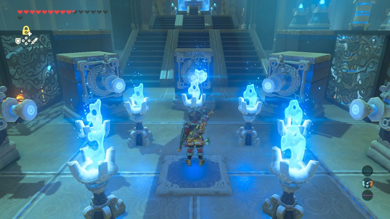 That's me, solving the very last puzzle, how to light all those torches, simultaneously, without getting them squirted by water