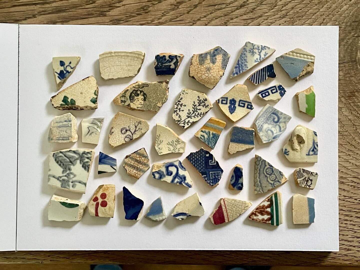 A very exciting gifts of sherds from my dear friend Jacqui on Mull. 
Can anyone tell me what they think the pieces in the middle three pics are? I&rsquo;m especially intrigued by the woman&rsquo;s head.
The final pic is the beautiful bay on Mull wher