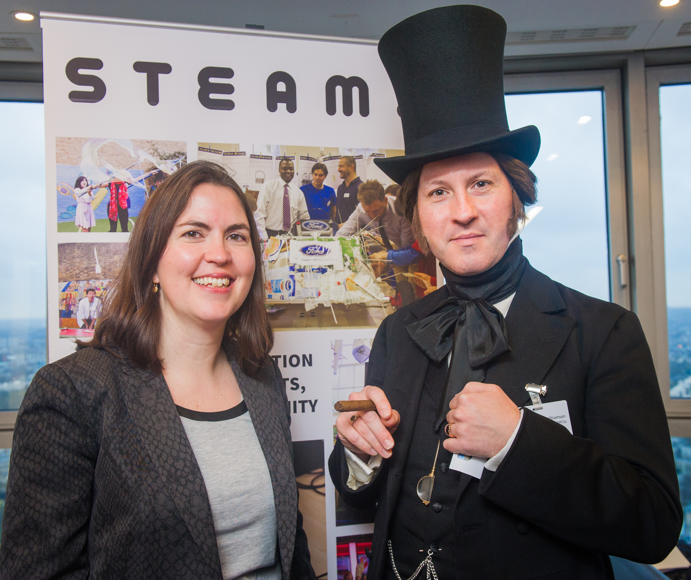 Mr Brunel with Suzy Christopher of BT