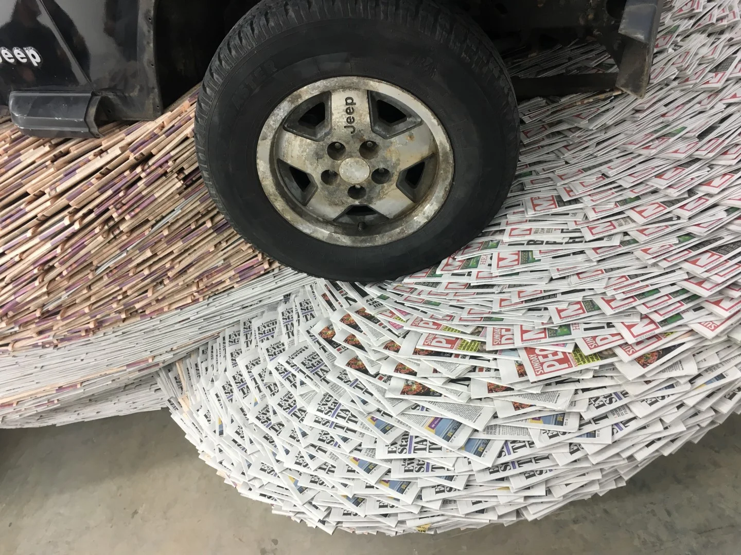 INCOMING!!! But is David Mach an artist or an engineer? Whatever. 