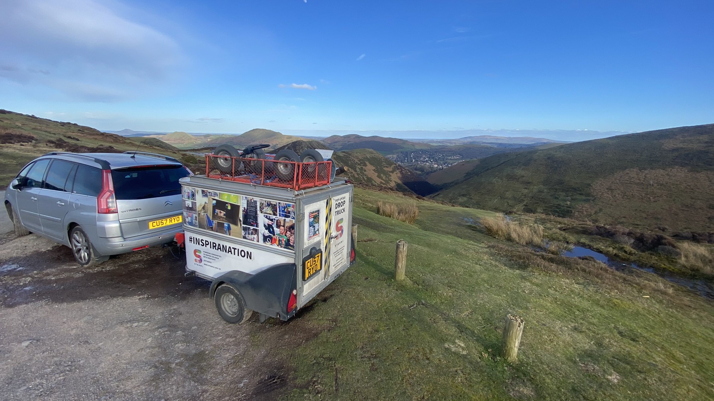 STEAM Co OurMillion22 launch day at St Lawrence Primary Pop Up Creativity Day Drop truck on Long Mynd.jpeg