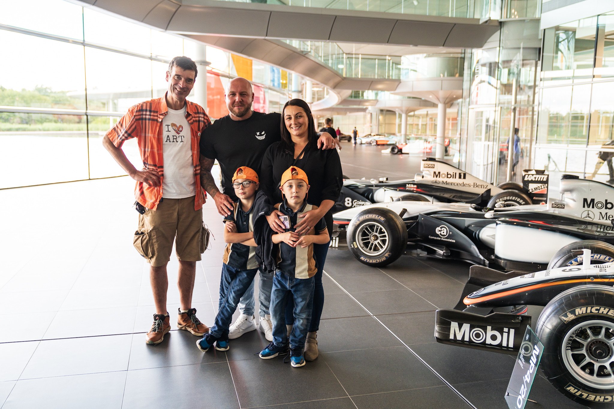 Shropshire Family - Dan, Sian, Charlie and Ollie Perks at the McLaren Technical Centre with Nick Corston of STEAM Co.jpg