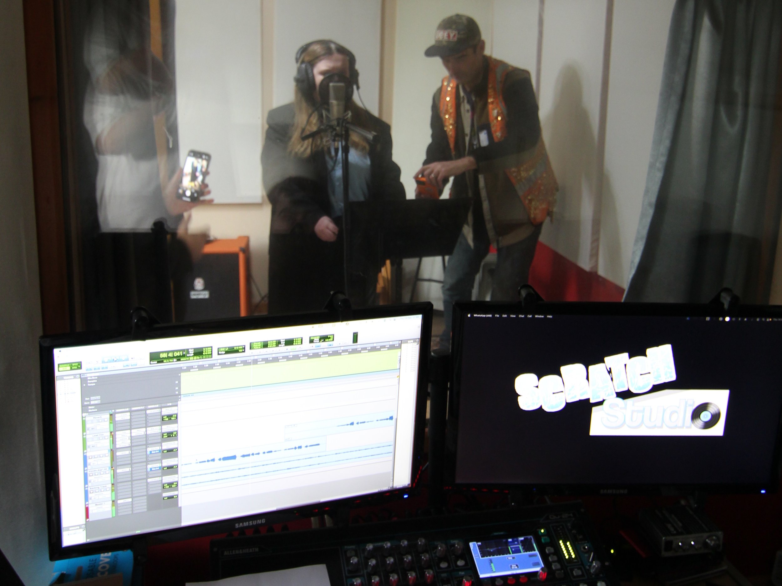 Nick Corston chatting to Emily in studio 