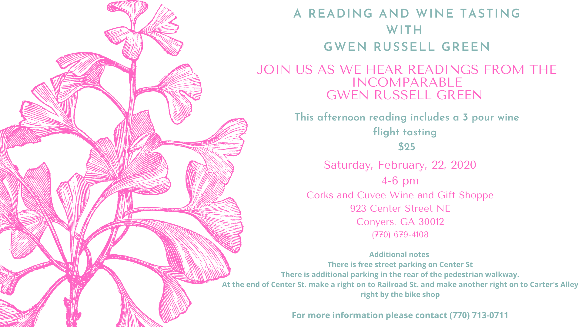 A Reading and Wine Tasting