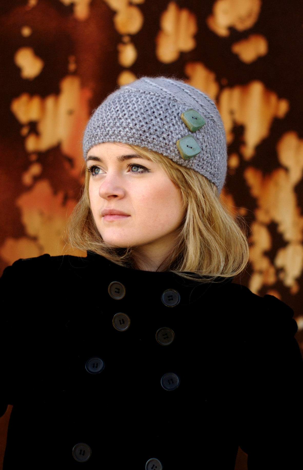 Lexie buttoned Hat knitting pattern