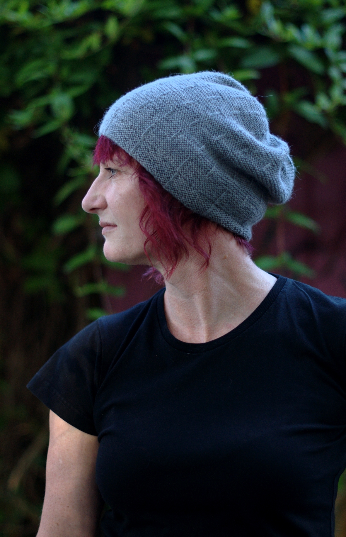 Runway textured slouchy Hat knitting pattern