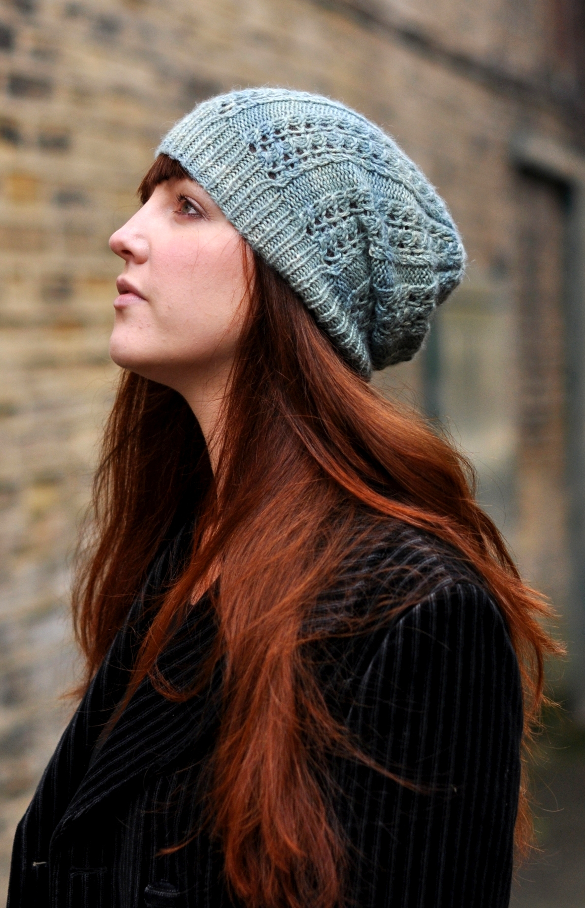 Castiel slouchy lace Hat knitting pattern