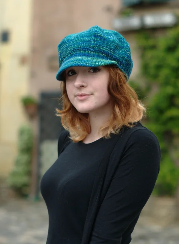 Camden Cap peaked brim hand knitting 