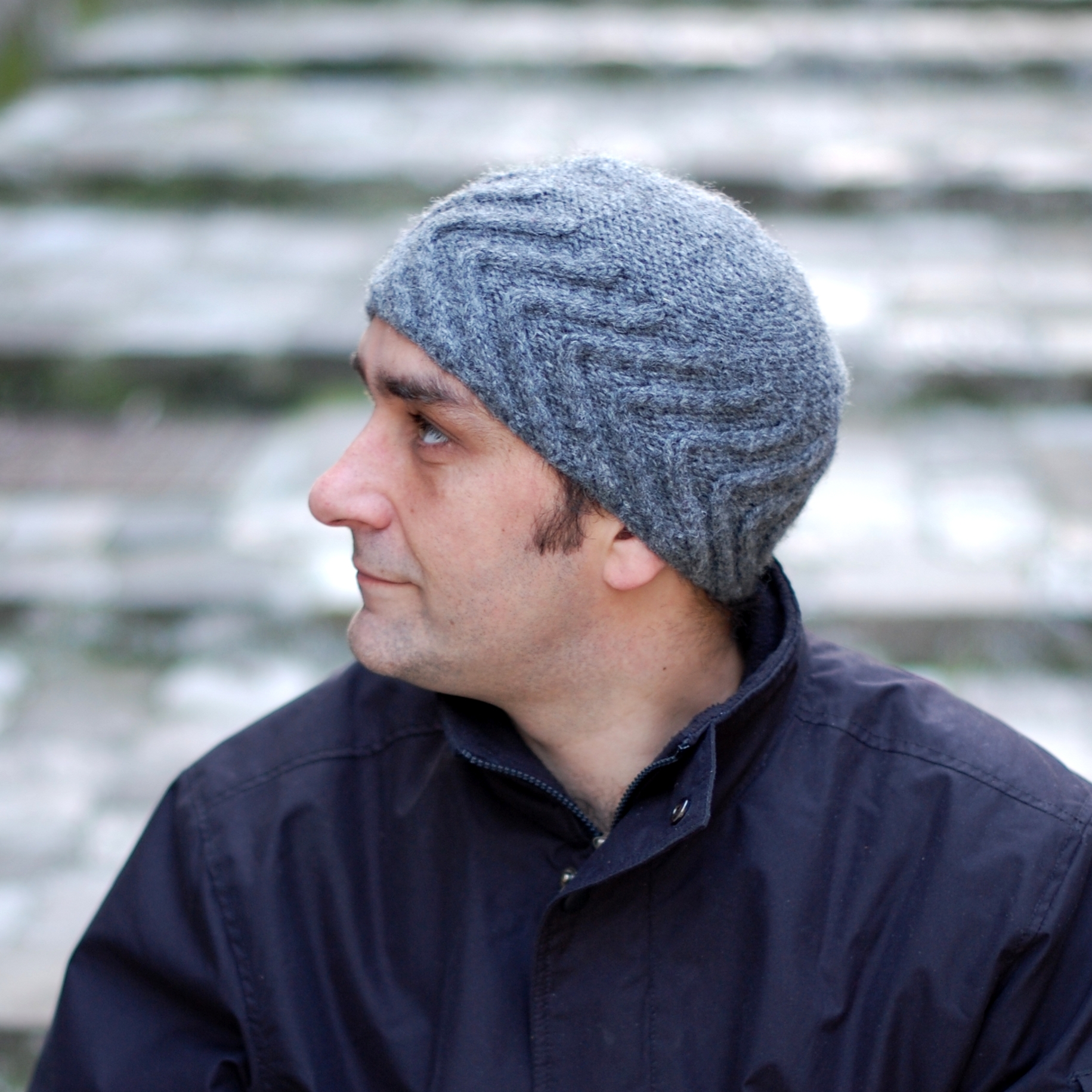 Chevron beanie knitting pattern