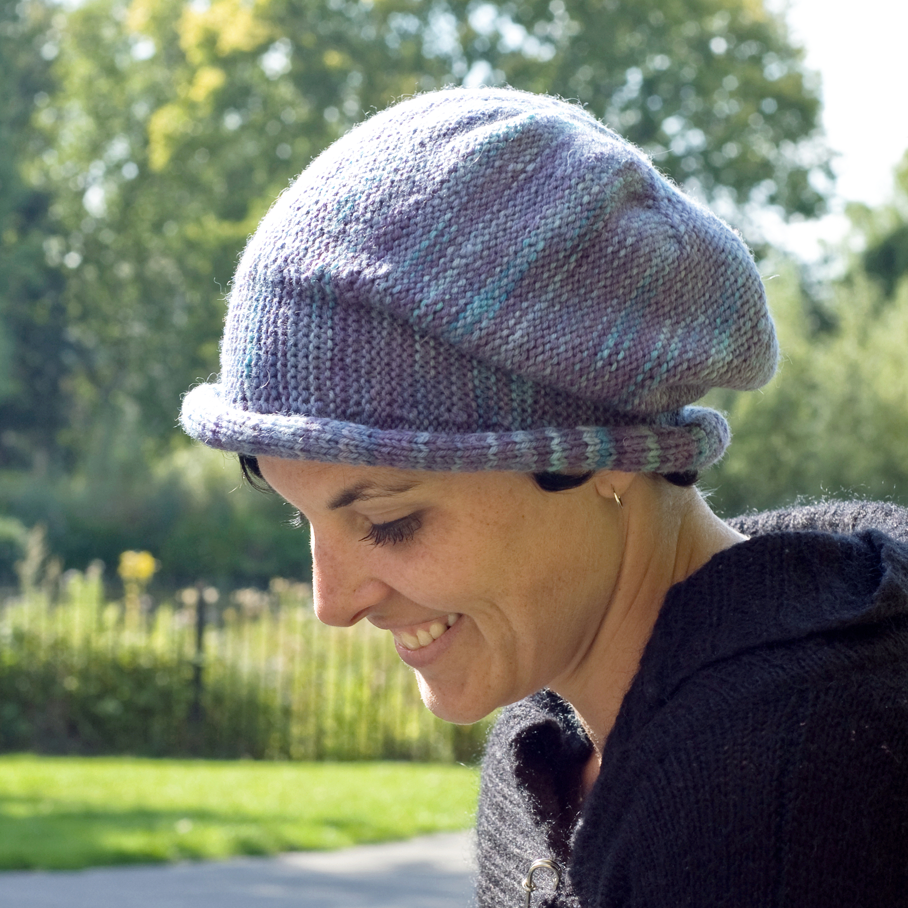 Dulcie sideways knit brimmed Hat pattern