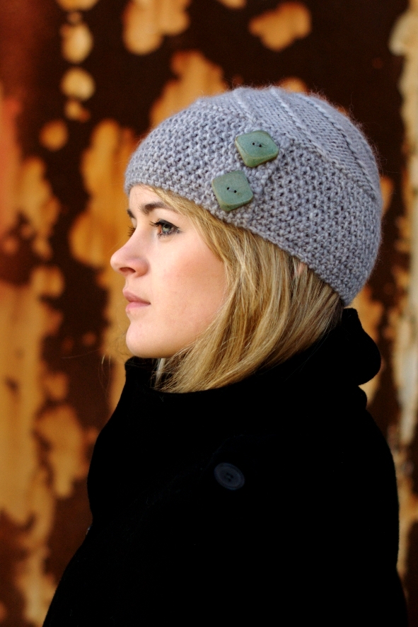 Lexie buttoned Hat knitting pattern