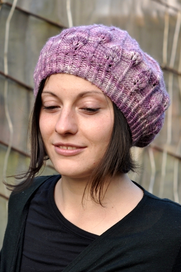 Limpetiole lace beret knitting pattern