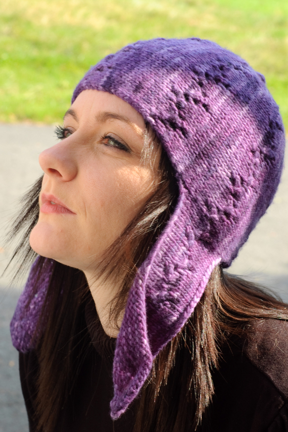 Lucy sideways knit chullo Hat pattern