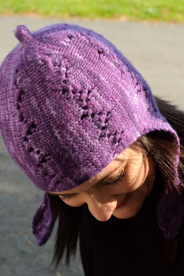 Lucy sideways knit chullo Hat pattern