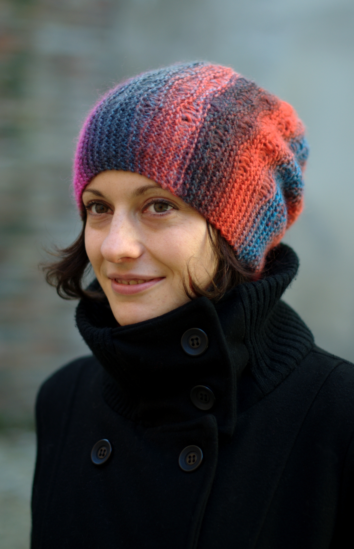 Marina sideways knit slouchy lace Hat pattern