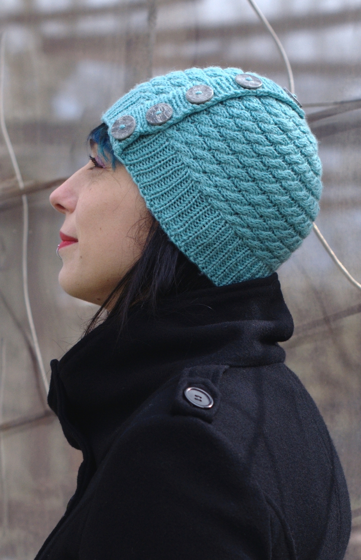 Niamh sideways cable Hat knitting pattern