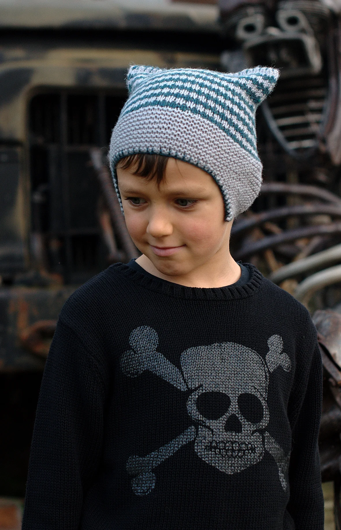 Pinion skater style chullo Hat knitting pattern