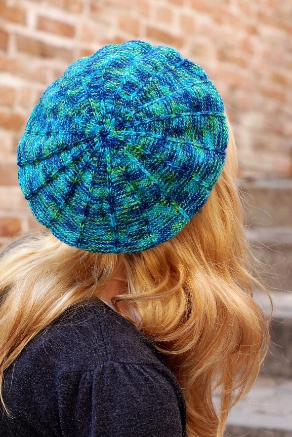 Radial variegated beret knitting pattern
