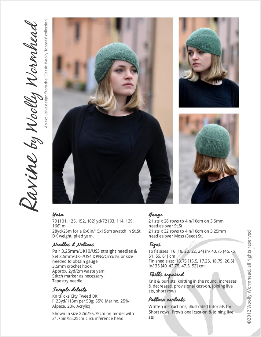 Ravine asymmetrical cloche Hat knitting 