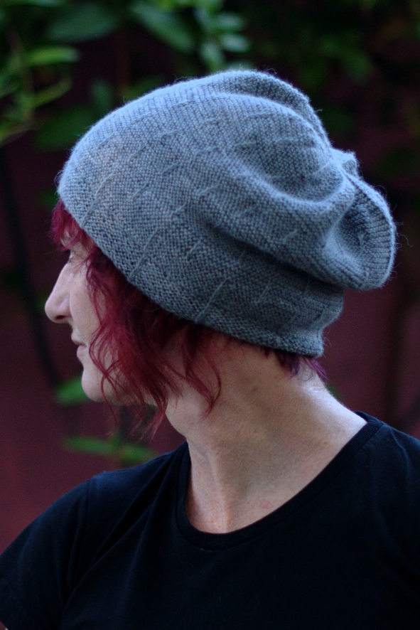 Runway textured slouchy Hat knitting pattern