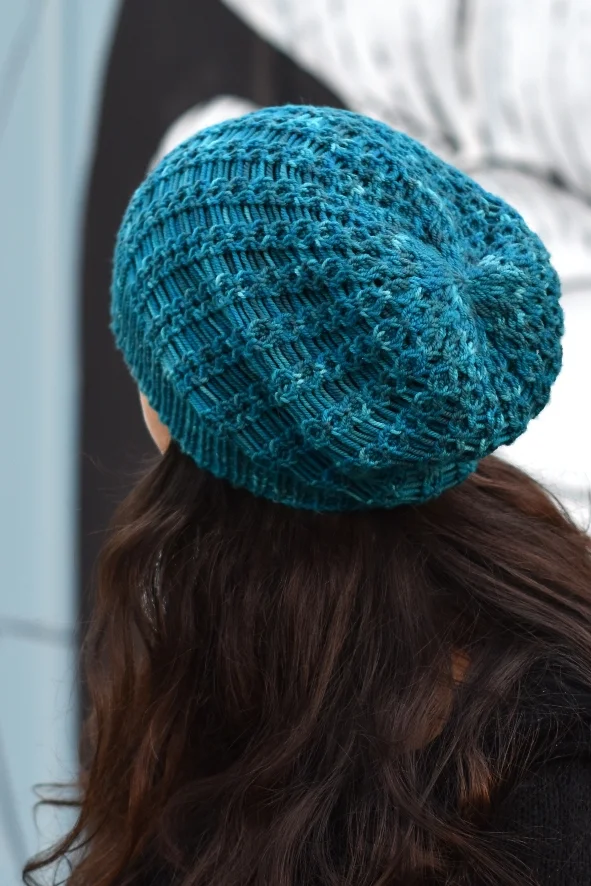 Scala slouchy lace Hat knitting pattern 
