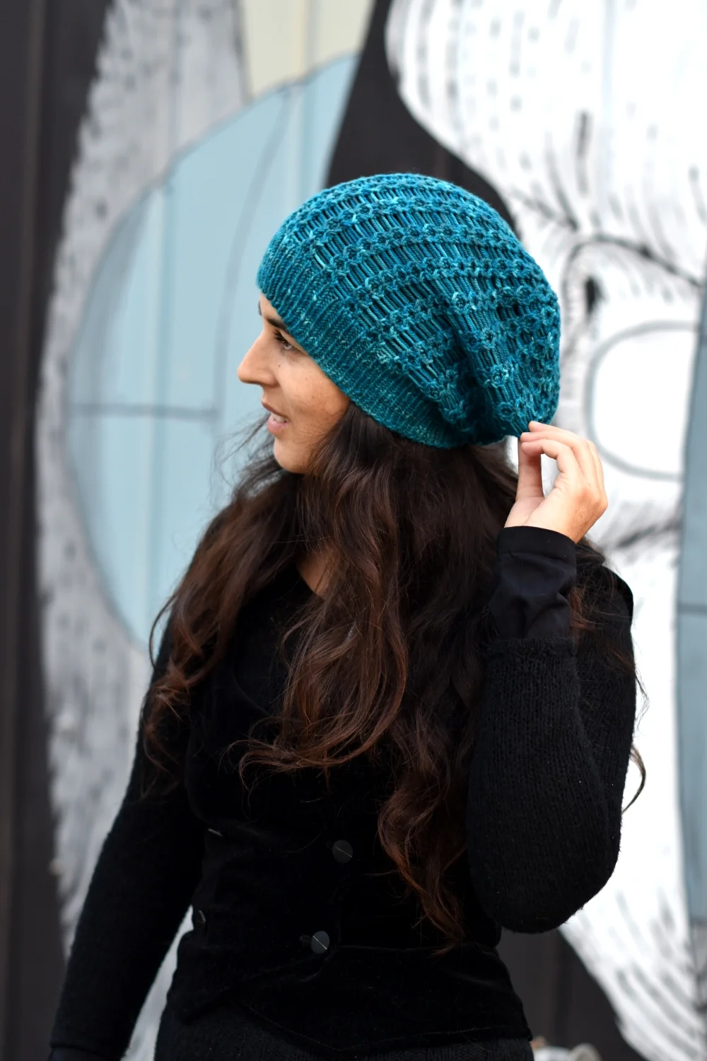 Scala slouchy lace Hat knitting pattern