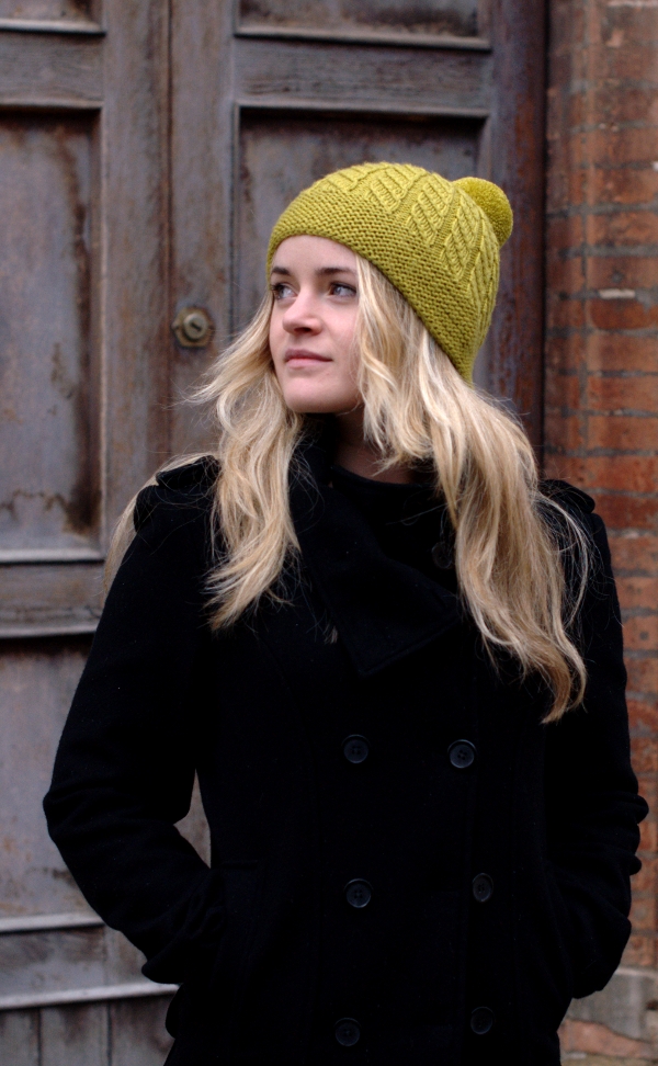Skelter split brim pompom Hat knitting pattern