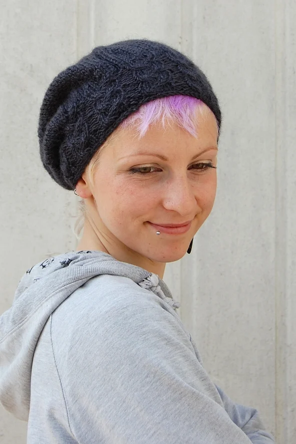 Sloochie slouchy beret and pixie Hat knitting pattern