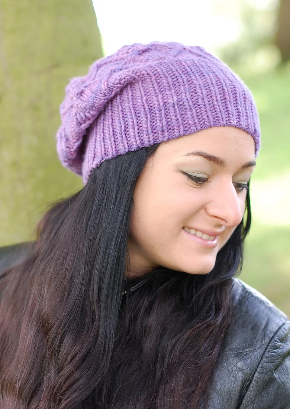 Starburst slouchy lace Hat knitting pattern