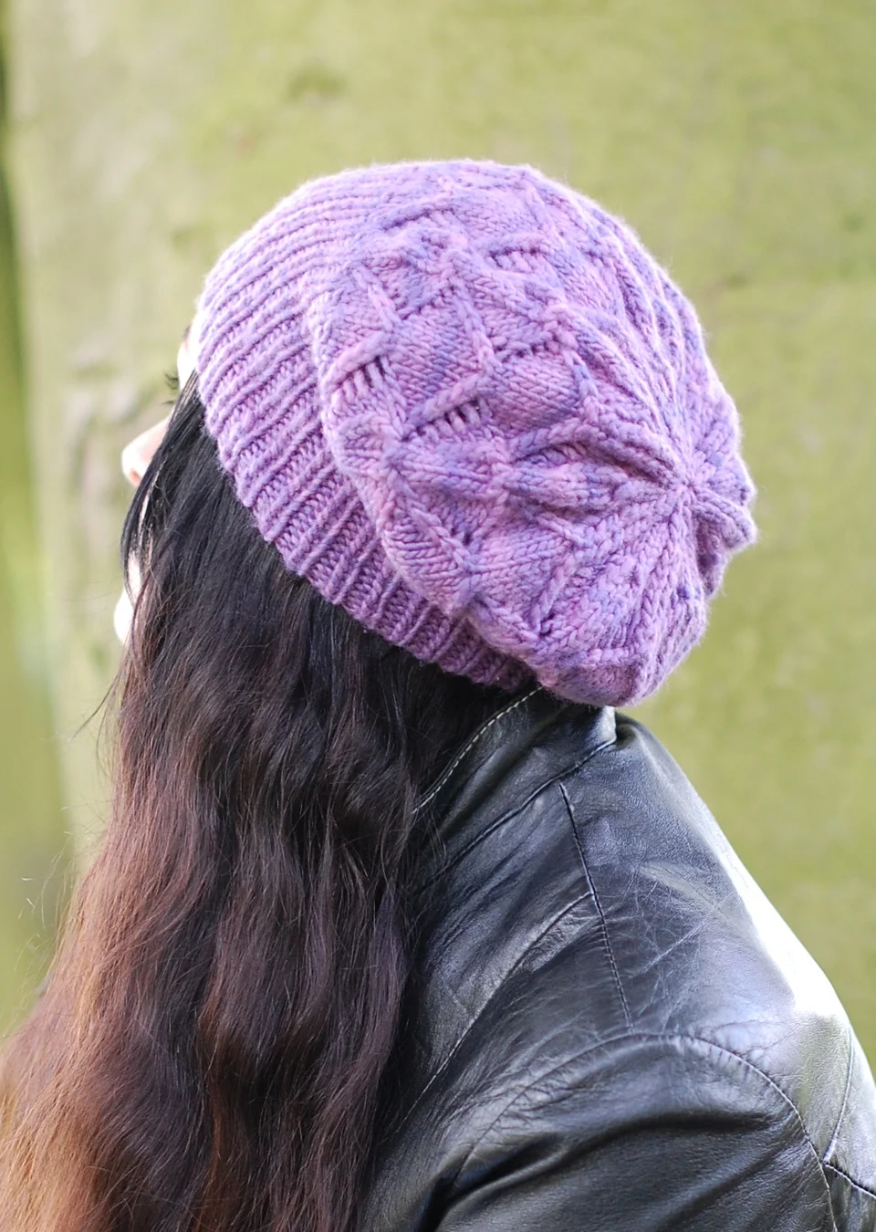 Starburst slouchy lace Hat knitting pattern