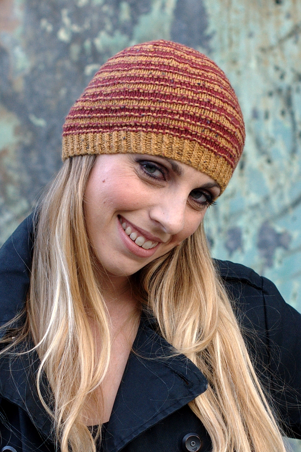 Striato beanie and slouchy striped Hat knitting pattern