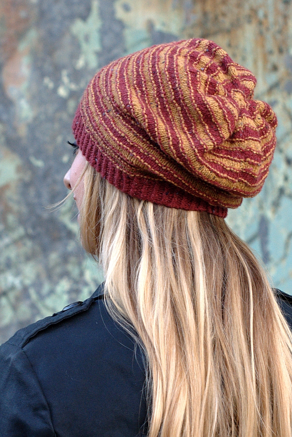 Striato beanie and slouchy striped Hat knitting pattern