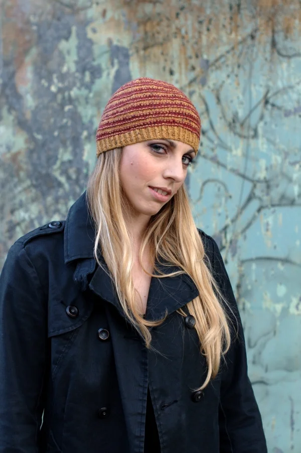 Striato beanie and slouchy striped Hat knitting pattern