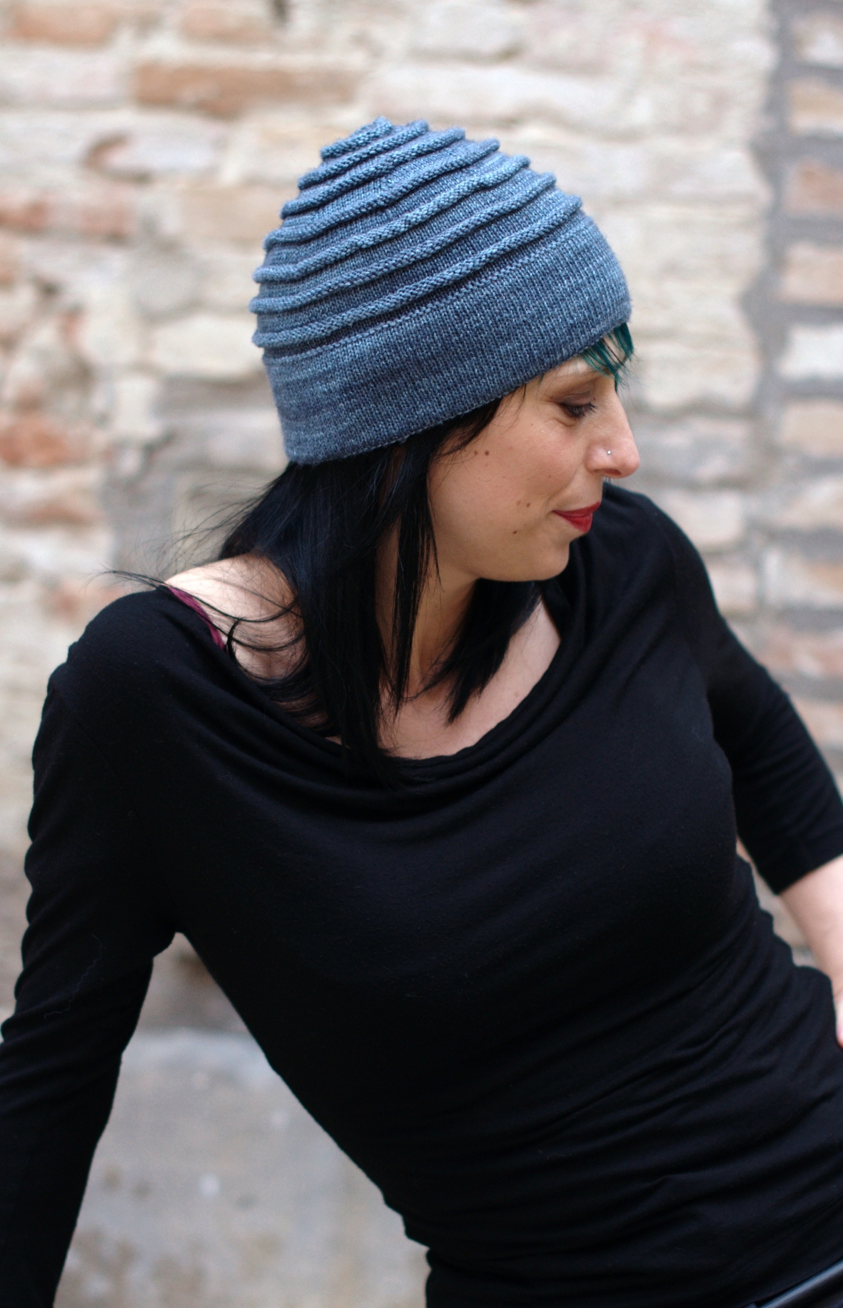 Sumner beanie Hat with circles knitting pattern