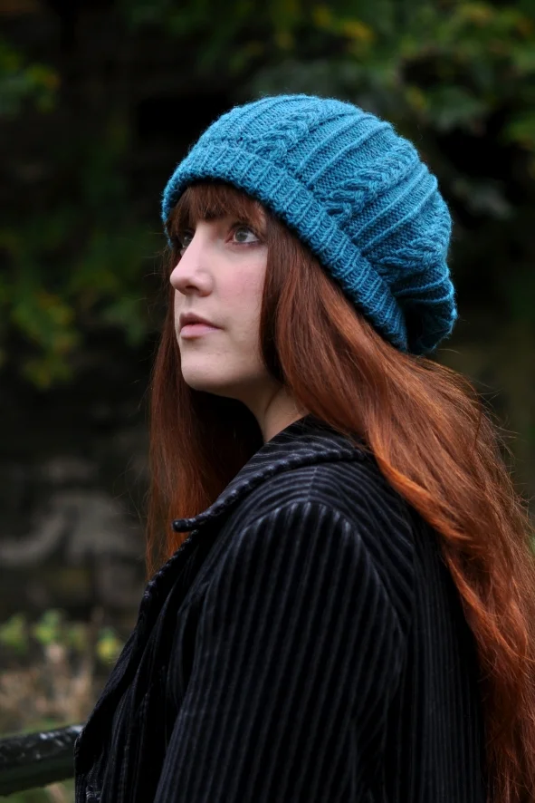 Tamya cable beret knitting pattern