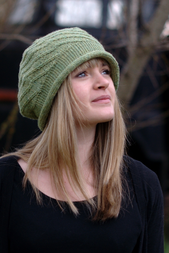 Vlora sideways knit brimmed Hat pattern